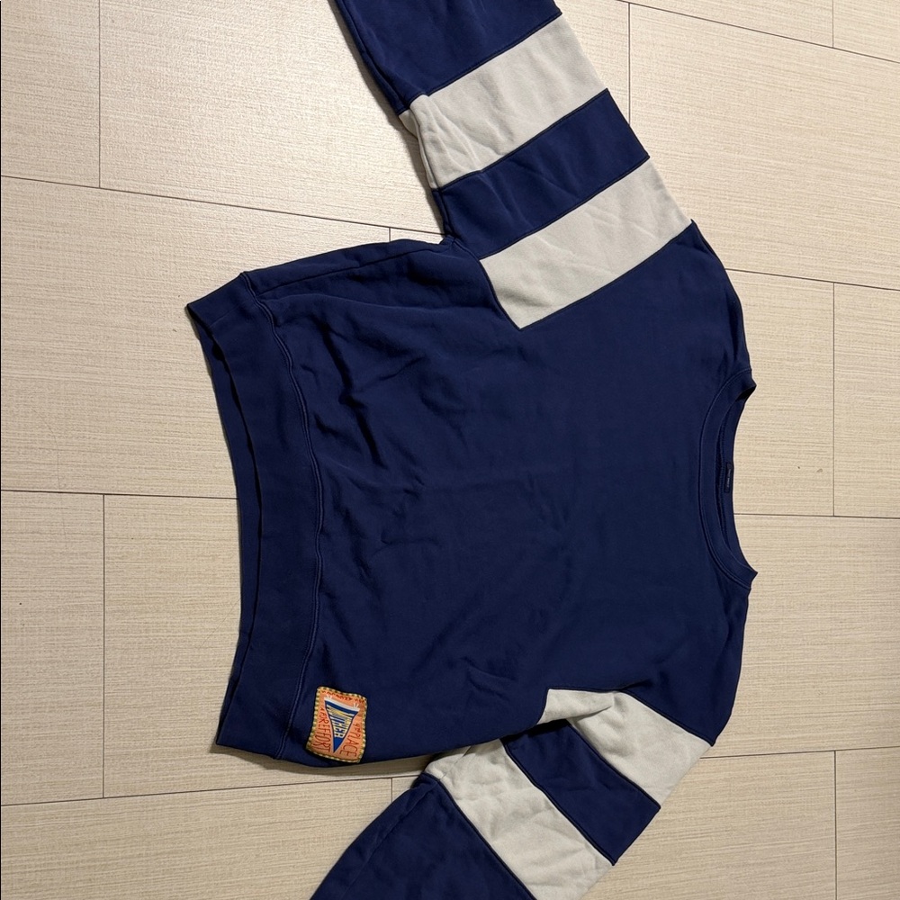 MOTHER blue and White Striped Sweatshirt M
